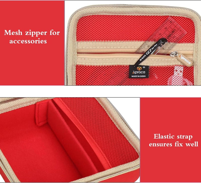 Aproca حافظة متوافقة مع طابعة الملصقات الحرارية NIIMBOT B21، حقيبة تخزين محمولة للإكسسوارات - أحمر (حافظة فقط) - Image 3